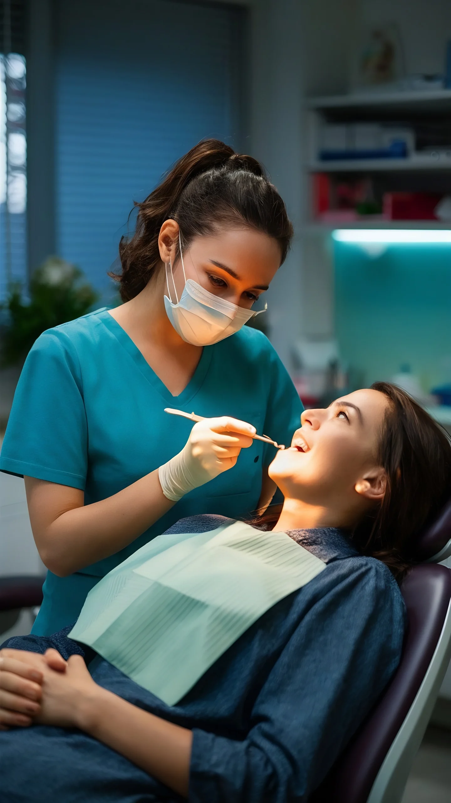 Woman with towel on head smiling